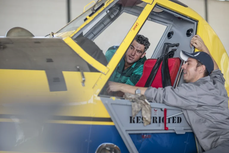 Experienced aviation instructors providing hands-on training to students at a GCAA-approved academy